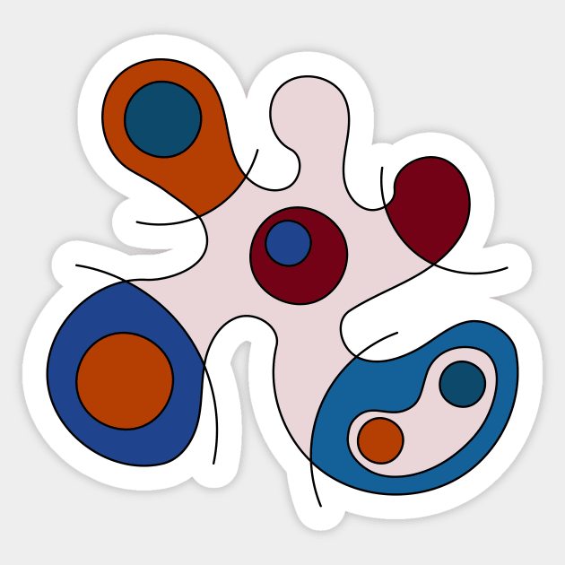 Surreal Amoeba #3 (Miro Inspired) Sticker by n23tees